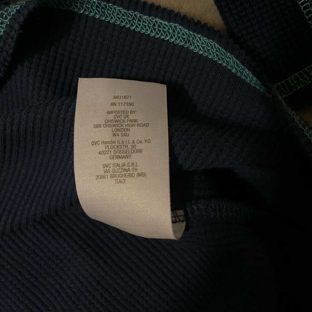 GU} Belle by Kim Gravel Baby Waffle Topstitched Raw Edge Hoodie Indigo/Size - M - Picture 13 of 14